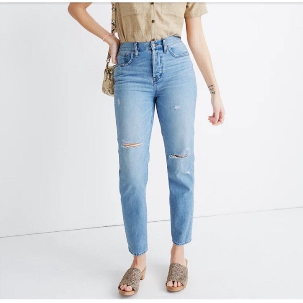 Madewell The Perfect Vintage Crop Jean in Duncannon Wash Ripped Edition Size 26